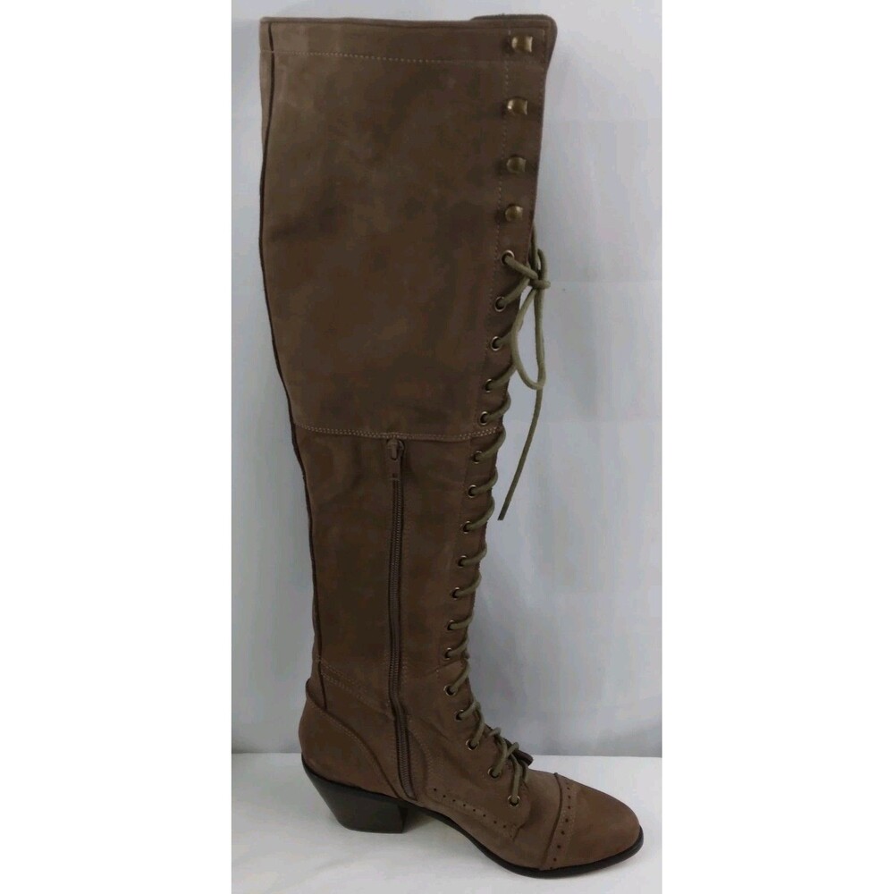 Jeffrey Campbell x Free People Joe Brown Leather Lace Up Boots Size 8 M - Picture 13 of 16